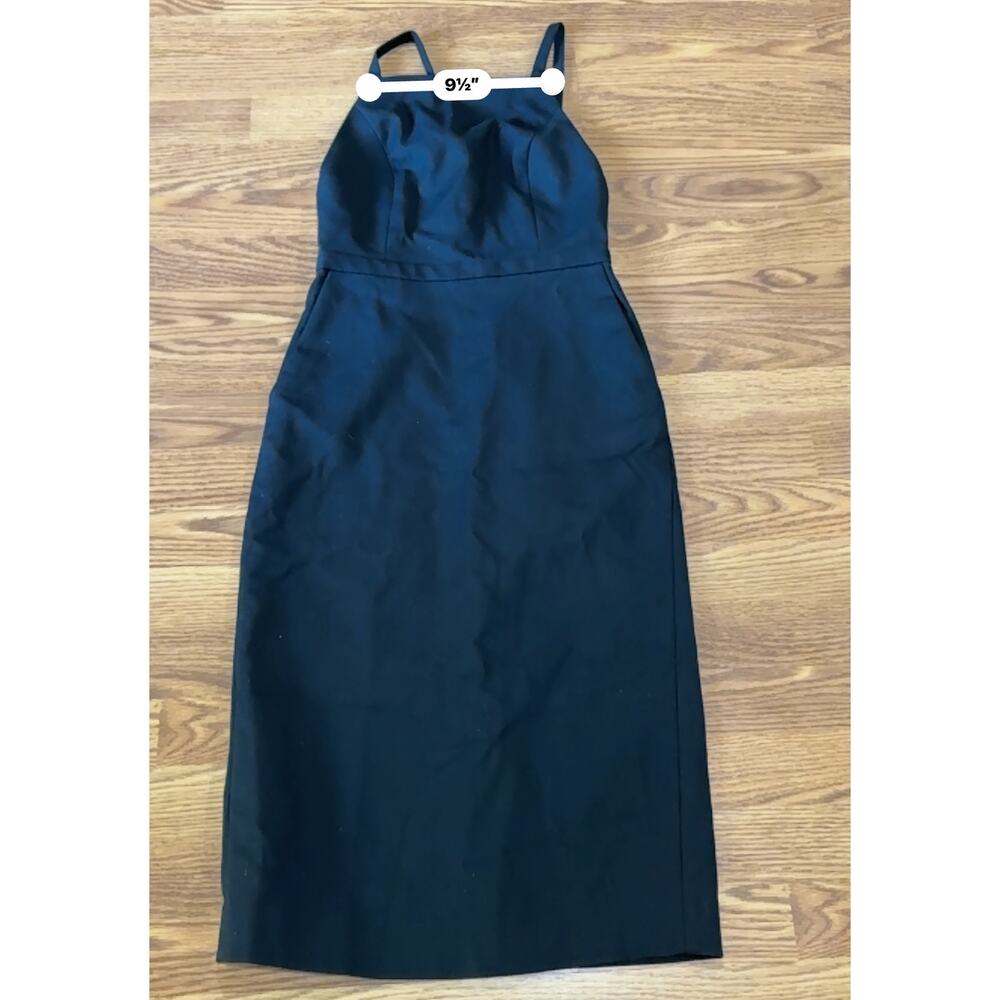 ba&sh Wondy Black Midi Dress Cotton Twill Belted Minimal Chic US 4 - Picture 6 of 15